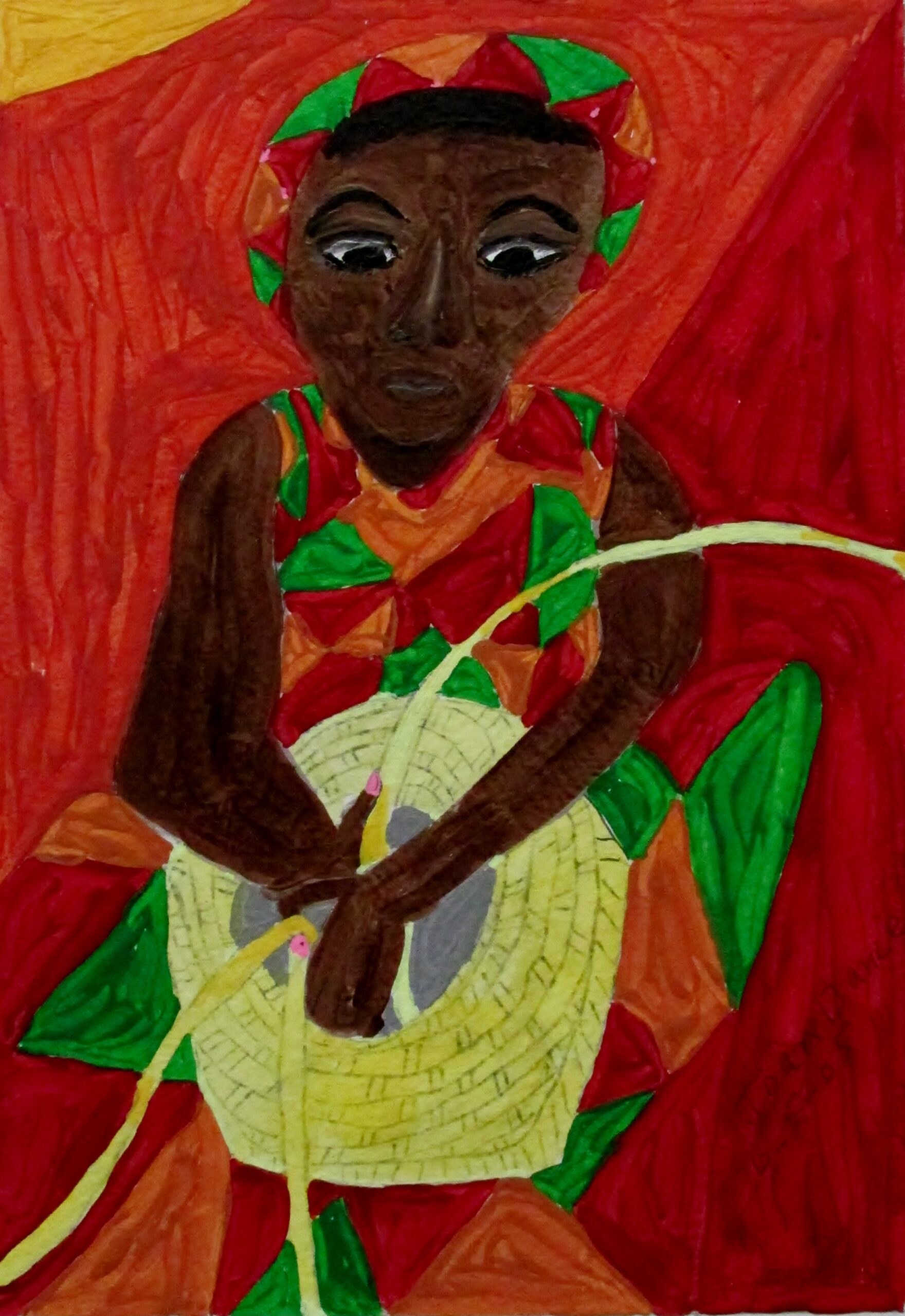 Woman Weaving Basket Joan Dance Paintings